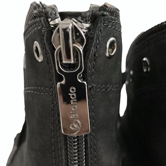 BLONDO Harper Black Waterproof Nubuck Leather Ankle Boots - Picture 8 of 11
